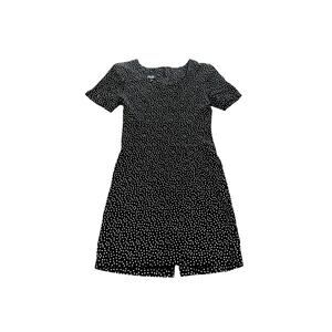 By Choice Shift Dress 90s Shoulder Pads Size 5 Black and White Square Confetti